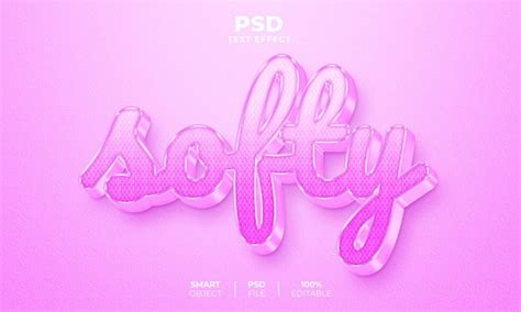 Efeito de texto editável em 3d suave PSD Premium