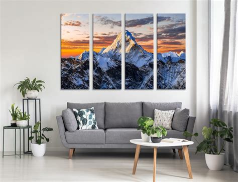 Mount Everest Wall Art Mount Everest Wall Decor Mount Everest Etsy