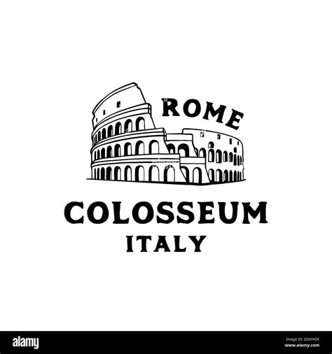 Vector logo of the city of Rome, Italy. Colosseum logo design vector ...