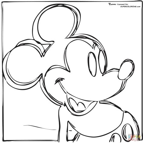 Coloriage Mickey Mouse Par Andy Warhol Coloriages Imprimer Gratuits