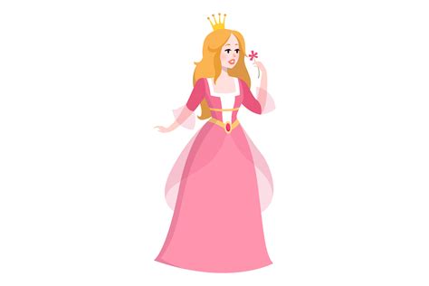 Princess In Pink Dress Fantasy Fairytal Graphic By Yummybuum