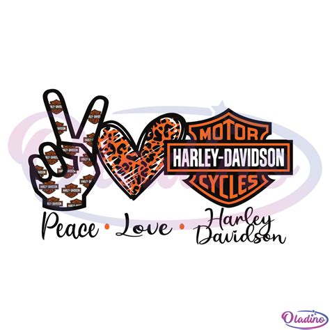 Peace Love Harley Davidson Svg Digital File, Harley Davidson Logo