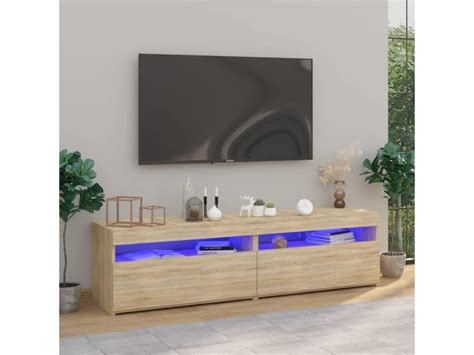 Meubles Tv Pcs Bancs Tv Armoires De Rangement Avec Lumi Res Led