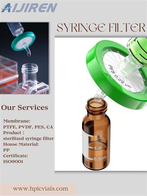 Hydrophilic Pvdf Ptfe Syringe Filter Mm Pore Size Um Pvdf