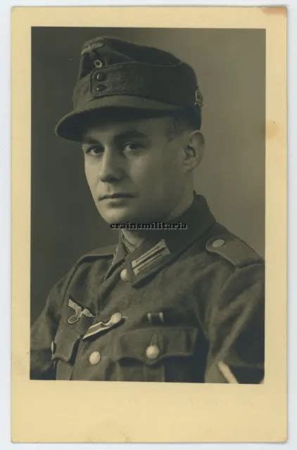 ORIG FOTO AK Portrait Gebirgsjäger mit GJ Edelweiss Mütze in PASSAU