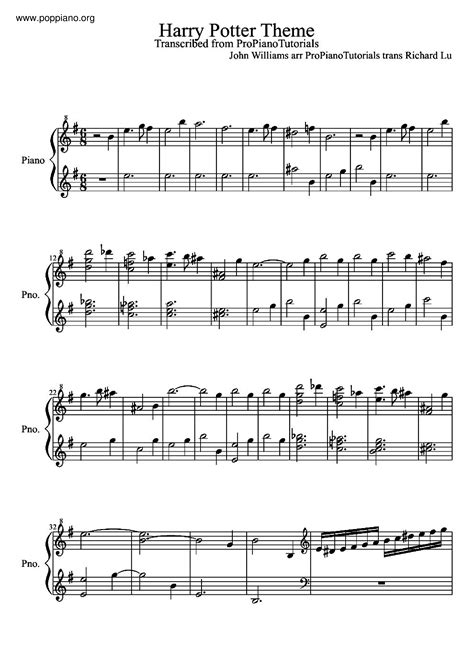 John Williams Harry Potter Hedwigs Theme Sheet Music Pdf Free