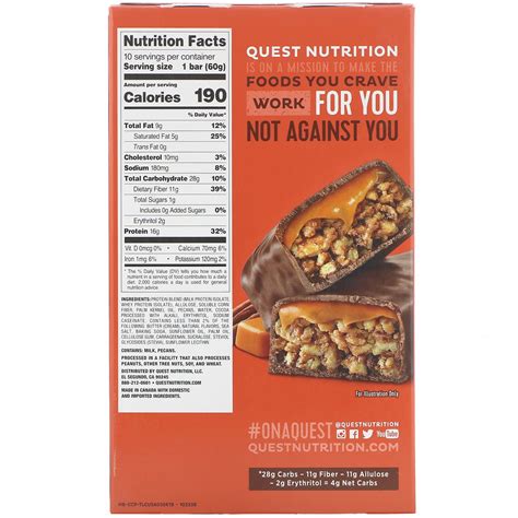 Quest Nutrition Hero Protein Bar Chocolate Caramel Pecan 10 Bars 2