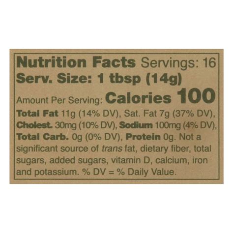 Kerrygold Butter, Pure Irish-Nutrition-Facts