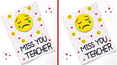 Diy Miss You Card Tutorial Easy Handmade Miss You Card For Teacher