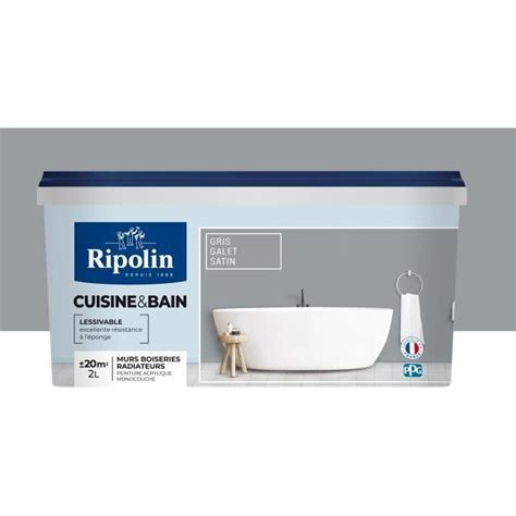 RIPOLIN Peinture murale spéciale pièces humides cuisine et bain 2 L