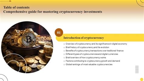 Comprehensive Guide For Mastering Cryptocurrency Investments Table Of