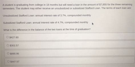 Solved A Student Is Graduating From College In 18 Months But Will Need