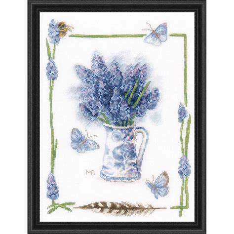 Vervaco Soft Blue Floral Counted Cross Stitch Kit Michaels