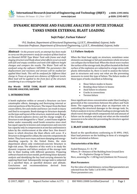 Dynamic Response And Failure Analysis Of Intze Storage Tanks Under