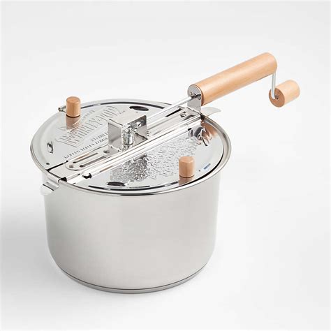 Stainless Steel 6-Qt. Stovetop Popcorn Popper + Reviews | Crate & Barrel