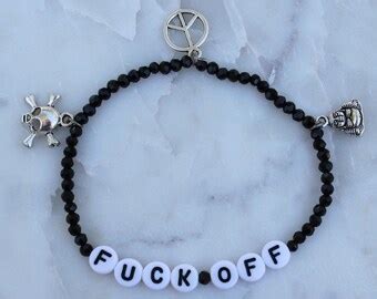 Fuck Off Bracelet Etsy