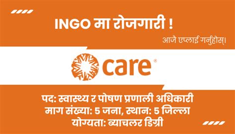 Futurerojgar Career Opportunity At CARE Nepal In Five Districts In