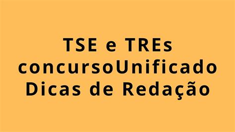 Tse E Tres Concurso Unificado Prova Discursiva Youtube