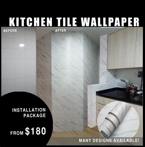 Kitchen Tile Wallpaper, Furniture & Home Living, Home Decor, Other Home ...