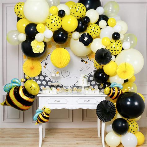 PartyWoo Bee Balloons Garland Kit Bee Party Decorations Bee Balloon