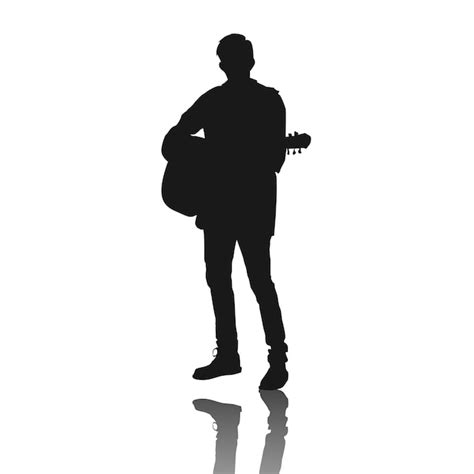 Premium Vector Silhouette Of A Person Playing Guitar Guitarist Singer