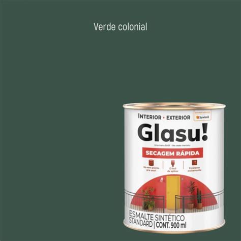 Tinta esmalte sintético Glasu Suvinil 900ml Verde colonial Belomate