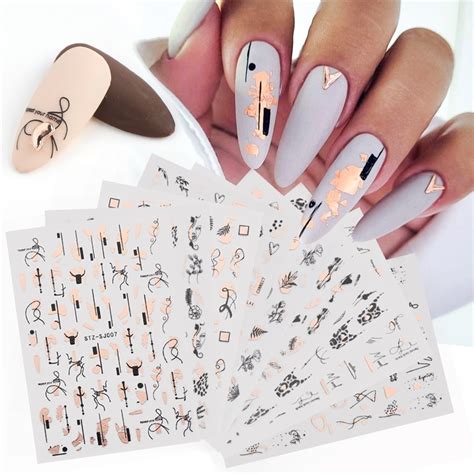 Ensemble D Autocollants Pour Ongles Mod Les Mixtes Holographiques D