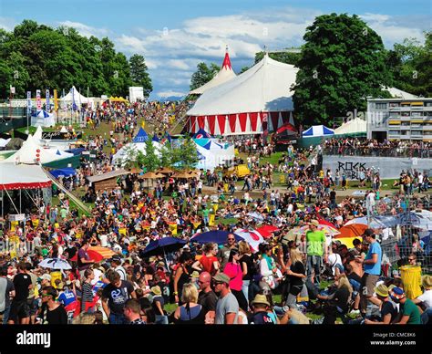 Visitors Crowd The Festival Area At The 2012 Gurten Festival Bern