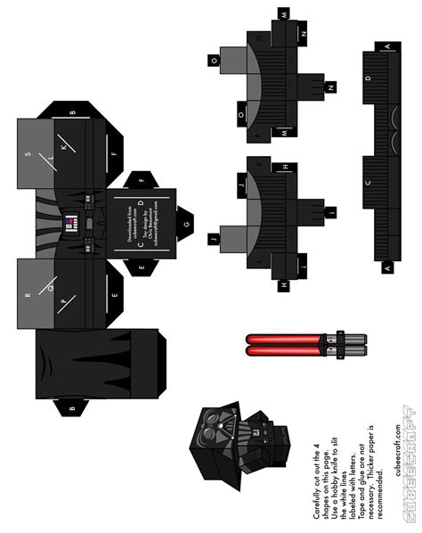 Darth Vader Paper Model Free Printable Paper Template