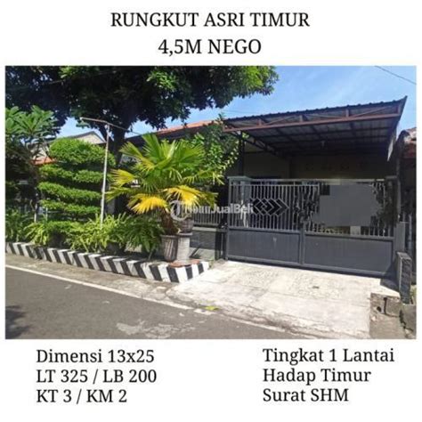 Dijual Rumah Rungkut Asri Timur Lt Lb Kt Km Shm Dekat Merr