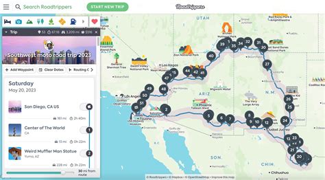 Road Trip Planner Map - Karil Amelina