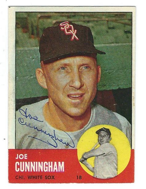 Autographed Joe Cunningham 1963 Topps Card Main Line Autographs