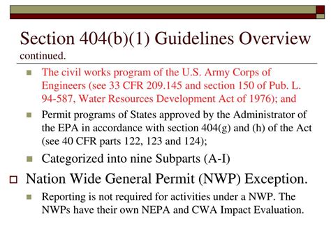 Ppt Section Of The Clean Water Act B Guidelines Field