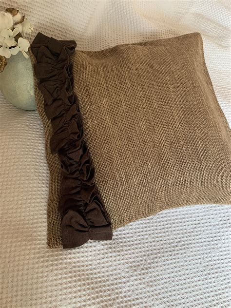 Burlap Pillow Cover Burlap Euro Sham Pillow Covers With Etsy In 2021 Burlap Pillows