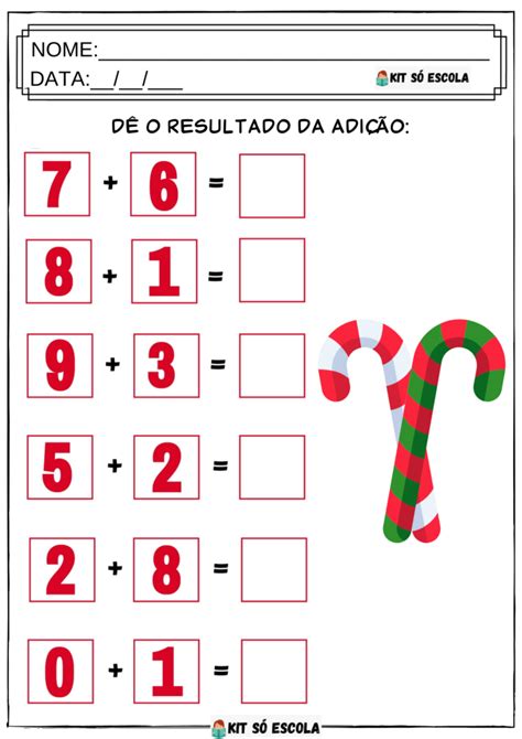 Atividades De Matem Tica Natal Adi O S Escola