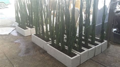 Pot Minimalis Planter Box Bahan Terrazzo Lengkap Bambu Air Set