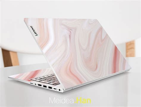 Lenovo Laptop Skins Ideapad 3 Personalized T Pink Simple Lines Marble Vinyl For Lenovo Slim