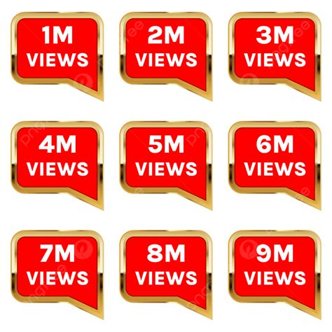 Transparent Views Celebration Badge Set M To M Label Million Views