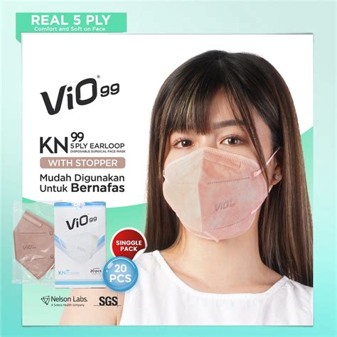 Jual Vio Mask KN 99 Masker Medis Premium 5 Ply Copper Single Pack Isi