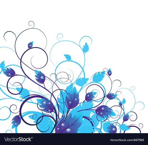 Blue floral Royalty Free Vector Image - VectorStock