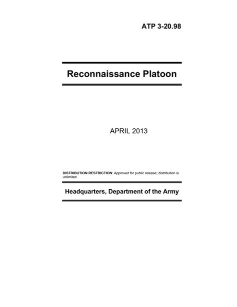 Reconnaissance Platoon Atp April Headquarters Department