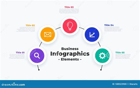 Modern Infographic Template with Five Steps or Points Stock Vector ...