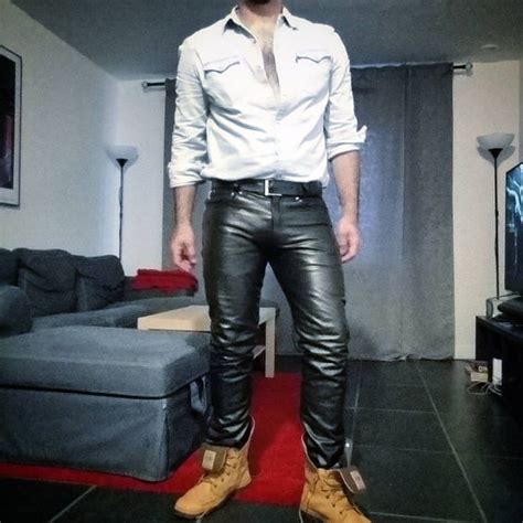 Men In Leather Pants Lederjeans Männer Outfit Schwarze Lederhose