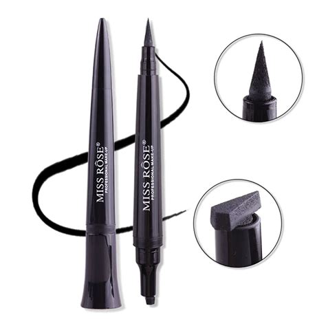 Miss Rose Seal Eyeliner Stamp Pencil Cool Black Color Waterproof Dual