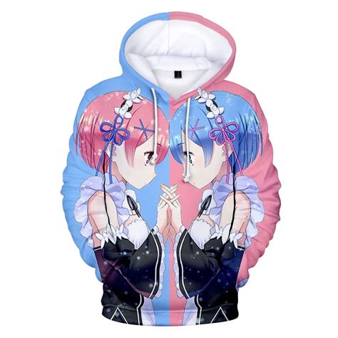 Sudadera Con Capucha De Anime Japon S Re Zero Twin Maid Ram Rem Para