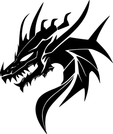 Premium Vector Dragons Black And White Isolated Icon Vector Illustration