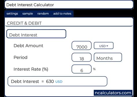 Online Debt Interest Calculator