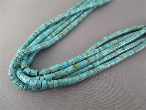 Kingman Turquoise Necklace With Heishi Turquoise Necklace