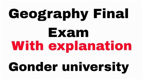 Freshman Geography Final Exam Part Different University Questions