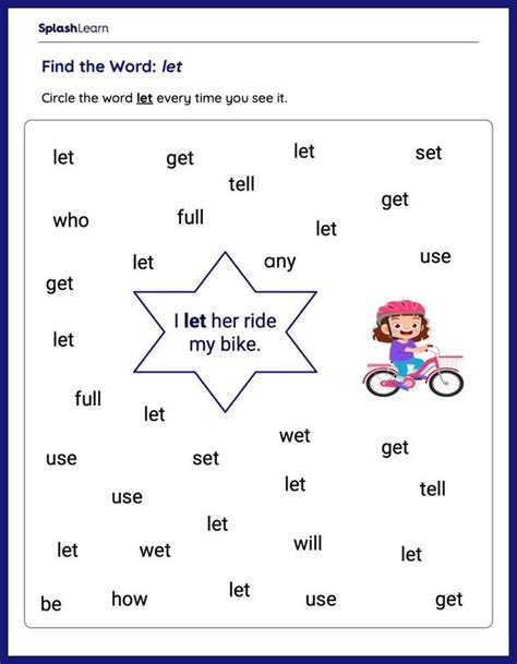 find  word  printable reading worksheet
